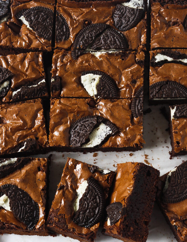 Vegan Fudgy Oreo Brownies